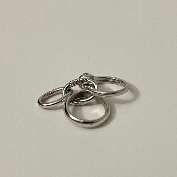 Vintage Sterling Wedding Ring and Band Mini Charm - Picture 10 of 15